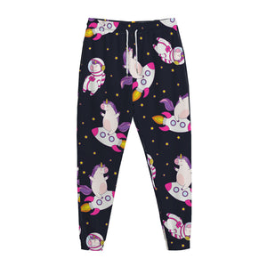 Space Astronaut Unicorn Pattern Print Jogger Pants