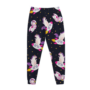 Space Astronaut Unicorn Pattern Print Jogger Pants