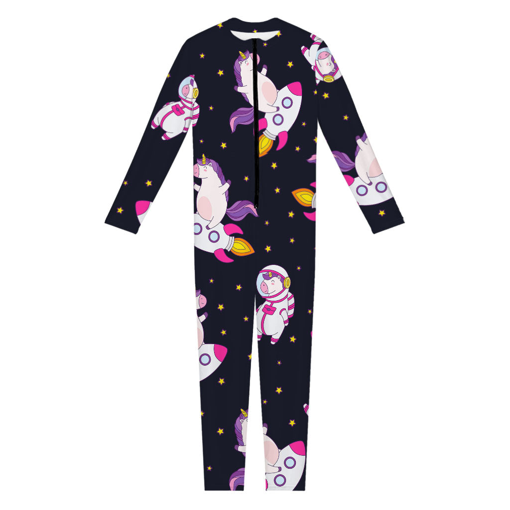 Space Astronaut Unicorn Pattern Print Jumpsuit