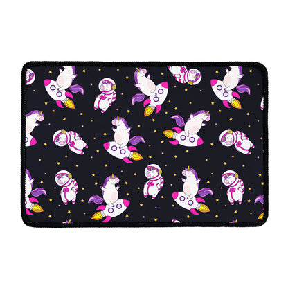 Space Astronaut Unicorn Pattern Print Kitchen Mat