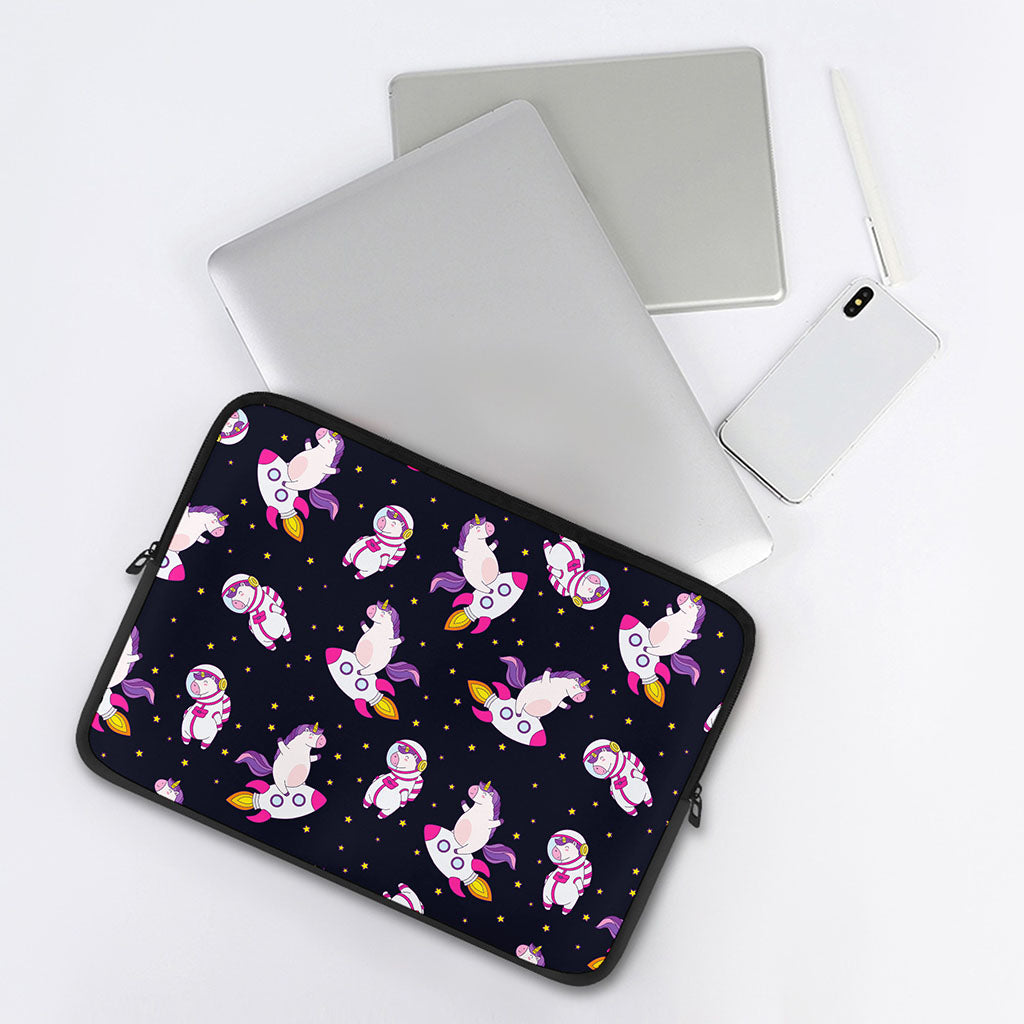 Space Astronaut Unicorn Pattern Print Laptop Sleeve