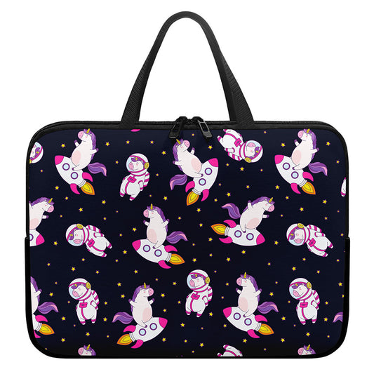 Space Astronaut Unicorn Pattern Print Laptop Sleeve With Handle