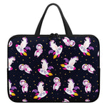 Space Astronaut Unicorn Pattern Print Laptop Sleeve With Handle