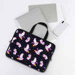 Space Astronaut Unicorn Pattern Print Laptop Sleeve With Handle