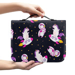 Space Astronaut Unicorn Pattern Print Leather Bible Cover