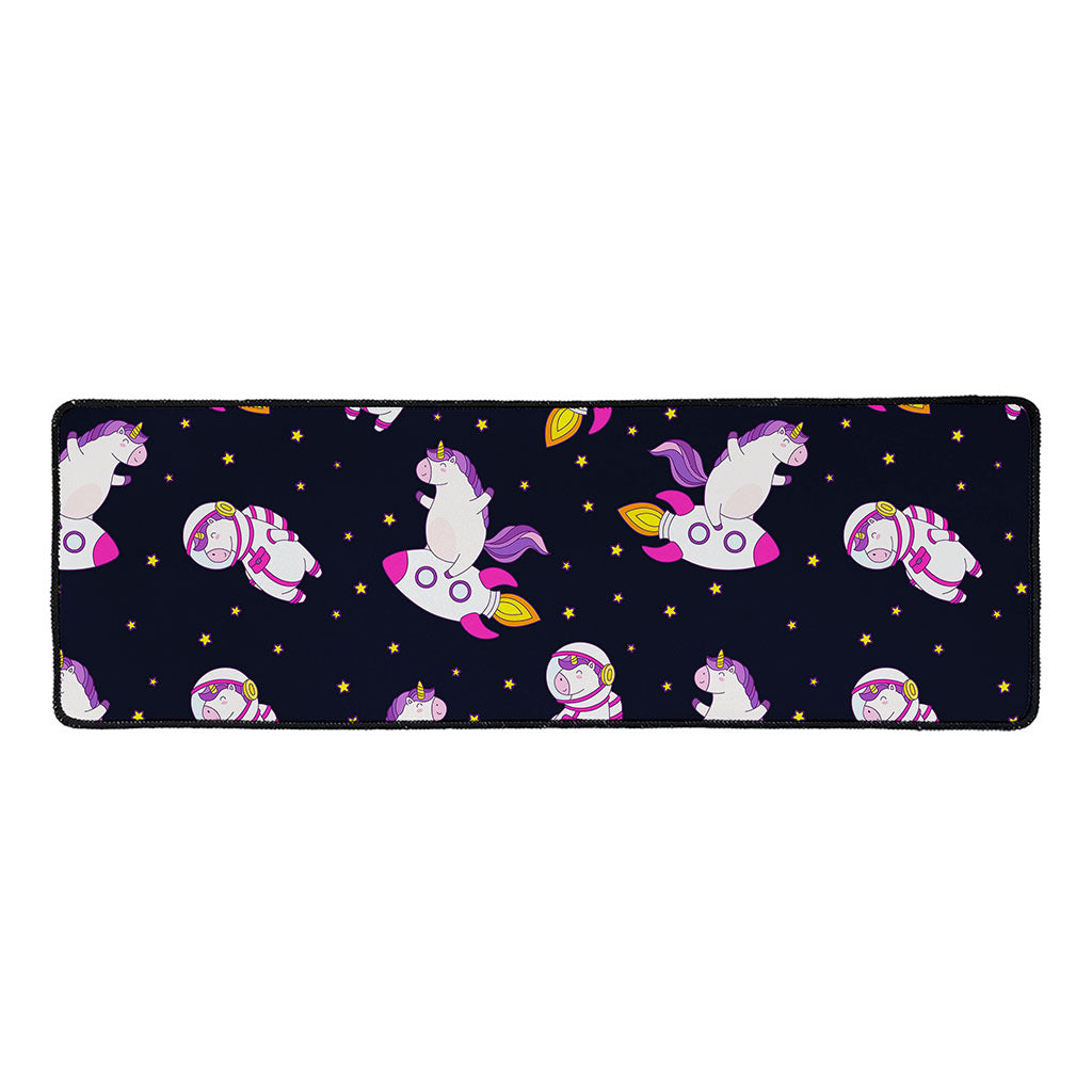 Space Astronaut Unicorn Pattern Print Long Kitchen Mat