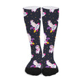 Space Astronaut Unicorn Pattern Print Long Socks