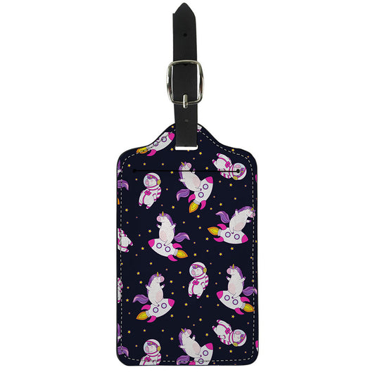 Space Astronaut Unicorn Pattern Print Luggage Tag