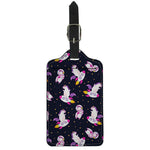 Space Astronaut Unicorn Pattern Print Luggage Tag