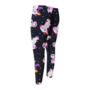 Space Astronaut Unicorn Pattern Print Men's Compression Pants