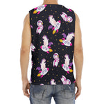 Space Astronaut Unicorn Pattern Print Men's Fitness Tank Top