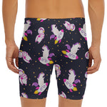 Space Astronaut Unicorn Pattern Print Men's Long Boxer Briefs