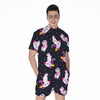 Space Astronaut Unicorn Pattern Print Men's Rompers