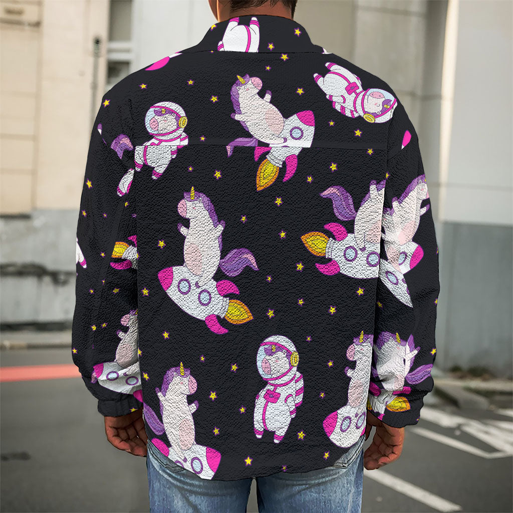 Space Astronaut Unicorn Pattern Print Men's Shirt Jacket