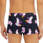 Space Astronaut Unicorn Pattern Print Men's Short Boxer Briefs
