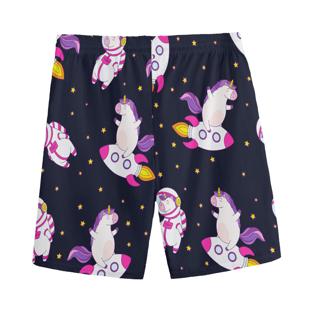 Space Astronaut Unicorn Pattern Print Men's Sports Shorts