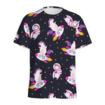 Space Astronaut Unicorn Pattern Print Men's Sports T-Shirt