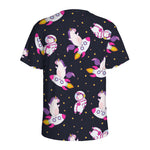 Space Astronaut Unicorn Pattern Print Men's Sports T-Shirt