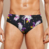 Space Astronaut Unicorn Pattern Print Men's Swim Briefs