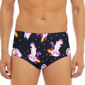 Space Astronaut Unicorn Pattern Print Men's Triangle Swim Briefs