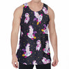 Space Astronaut Unicorn Pattern Print Men's Velvet Tank Top