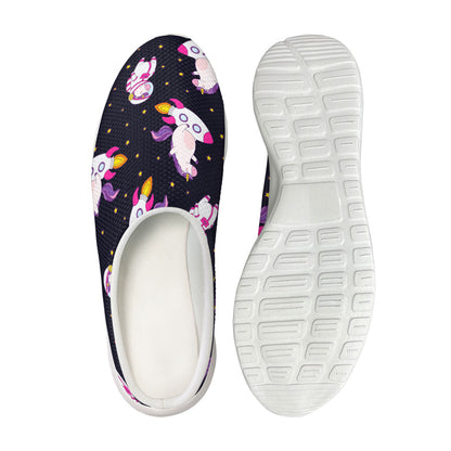 Space Astronaut Unicorn Pattern Print Mesh Casual Shoes