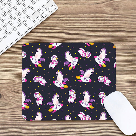 Space Astronaut Unicorn Pattern Print Mouse Pad