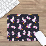 Space Astronaut Unicorn Pattern Print Mouse Pad