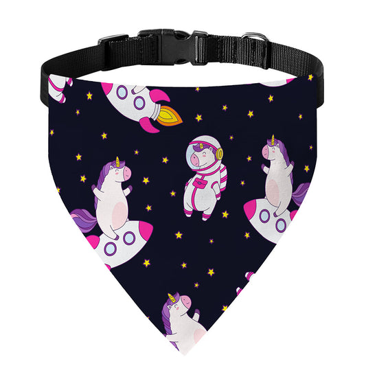 Space Astronaut Unicorn Pattern Print Over The Collar Dog Bandana
