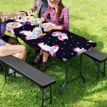 Space Astronaut Unicorn Pattern Print Picnic Table Cover