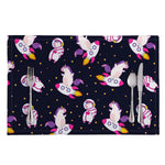 Space Astronaut Unicorn Pattern Print Placemat