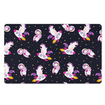 Space Astronaut Unicorn Pattern Print Polyester Doormat