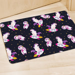 Space Astronaut Unicorn Pattern Print Polyester Doormat