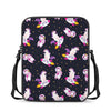 Space Astronaut Unicorn Pattern Print Rectangular Crossbody Bag