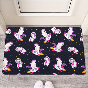 Space Astronaut Unicorn Pattern Print Rubber Doormat
