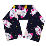 Space Astronaut Unicorn Pattern Print Scarf