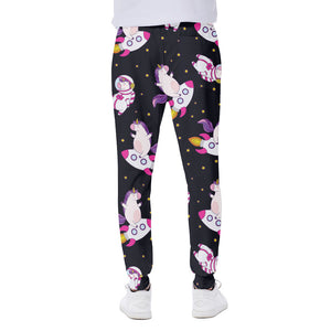 Space Astronaut Unicorn Pattern Print Scuba Joggers