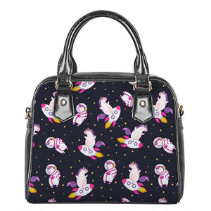 Space Astronaut Unicorn Pattern Print Shoulder Handbag