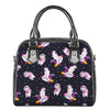 Space Astronaut Unicorn Pattern Print Shoulder Handbag