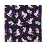 Space Astronaut Unicorn Pattern Print Silk Bandana