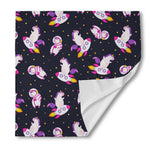Space Astronaut Unicorn Pattern Print Silk Bandana