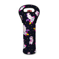 Space Astronaut Unicorn Pattern Print Single Neoprene Wine Tote