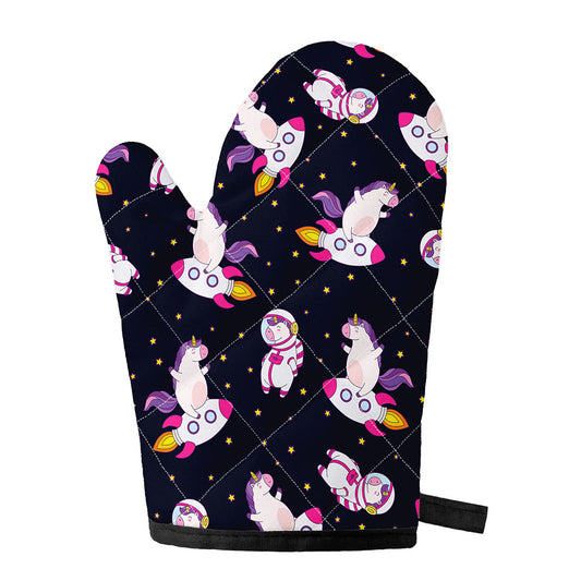 Space Astronaut Unicorn Pattern Print Single Oven Mitt