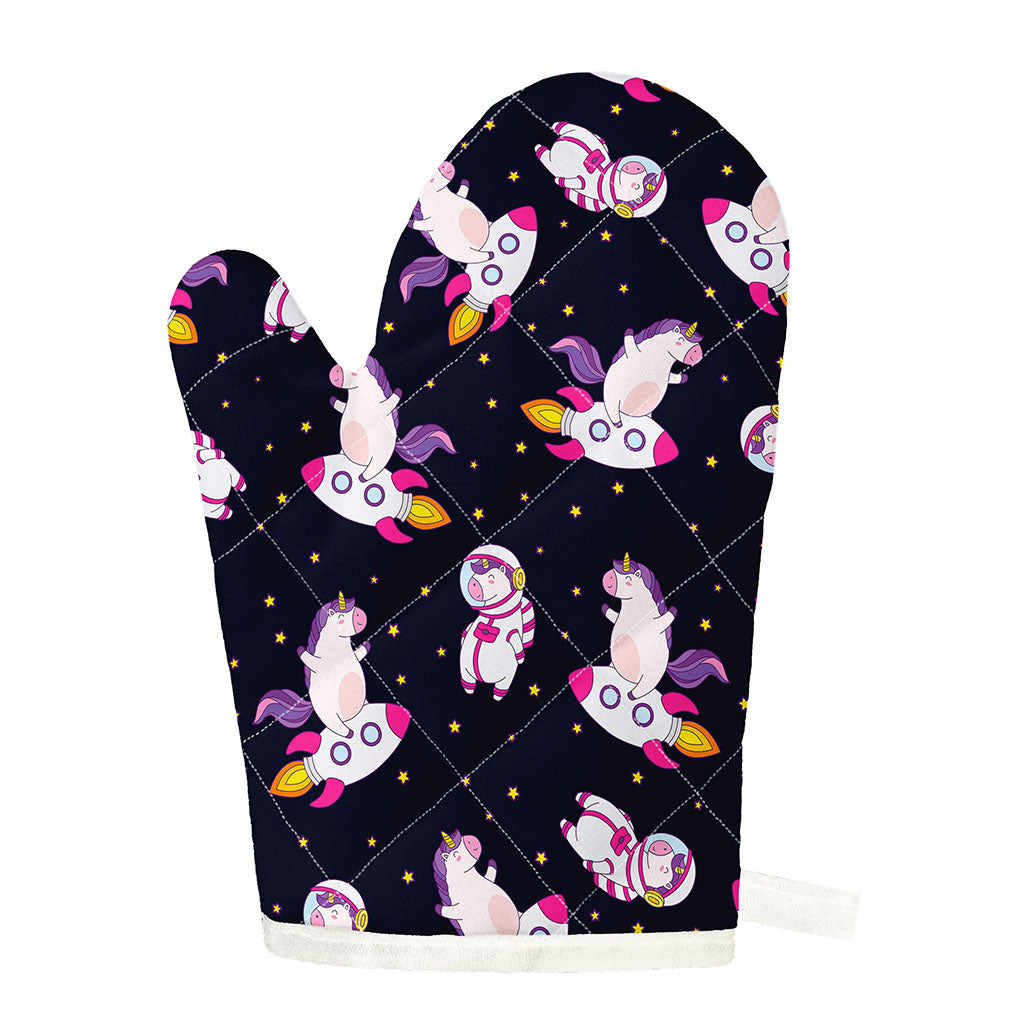 Space Astronaut Unicorn Pattern Print Single Oven Mitt