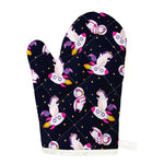 Space Astronaut Unicorn Pattern Print Single Oven Mitt