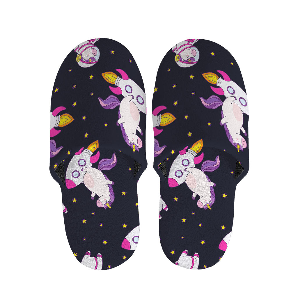 Space Astronaut Unicorn Pattern Print Slippers