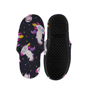 Space Astronaut Unicorn Pattern Print Slippers