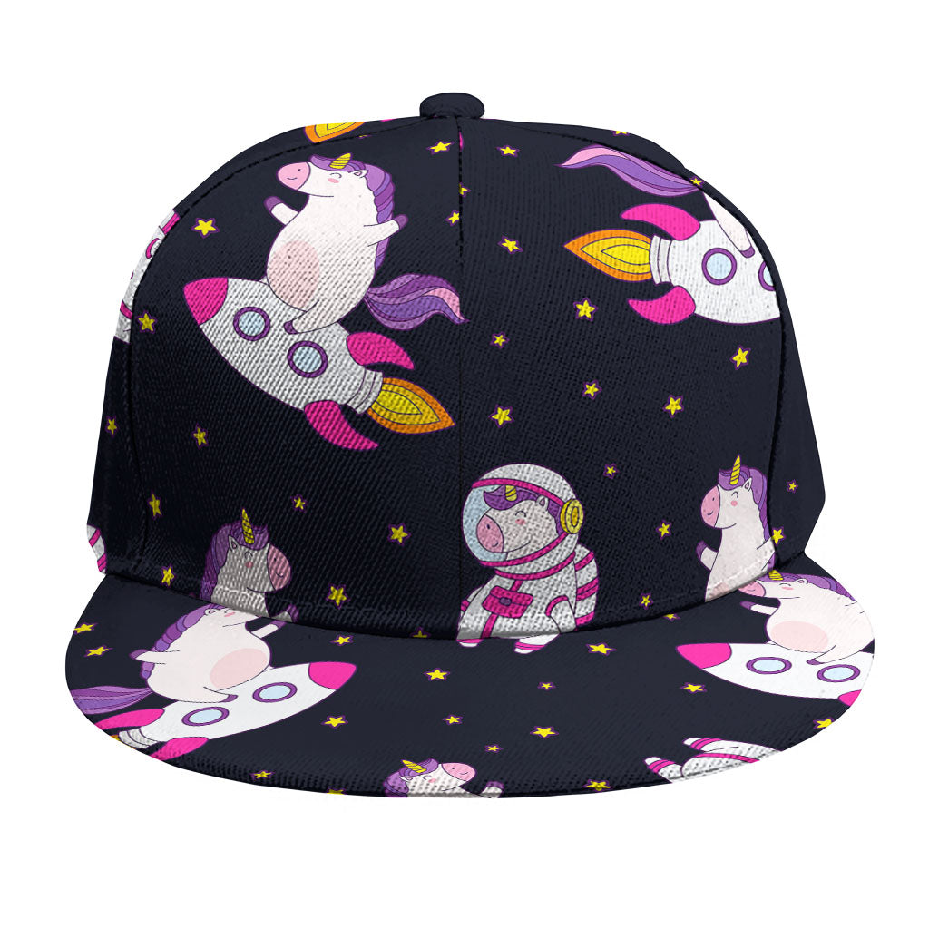 Space Astronaut Unicorn Pattern Print Snapback Cap