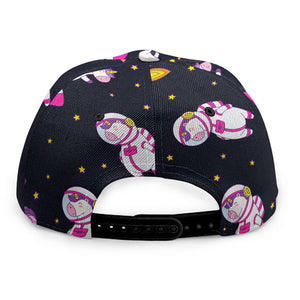 Space Astronaut Unicorn Pattern Print Snapback Cap