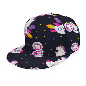 Space Astronaut Unicorn Pattern Print Snapback Cap